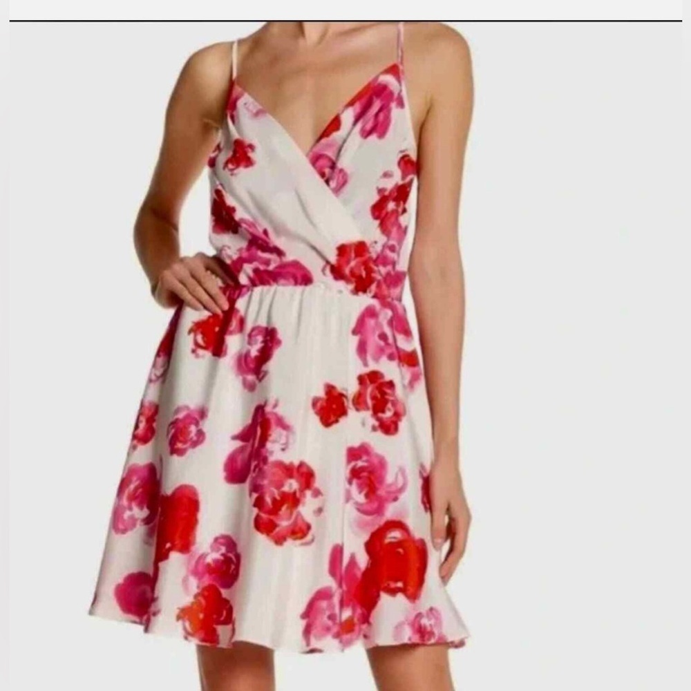 Amanda Uprichard Chelsea Floral Wrap Front flowy 100% Silk Size P/ XS Dress